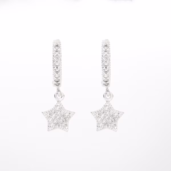 aretes dije estrella plata 925 clic oro