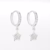 aretes dije estrella plata 925 clic oro laterales