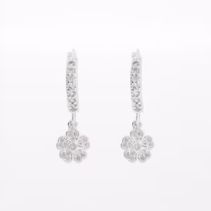 aretes flores plata 925 clic oro
