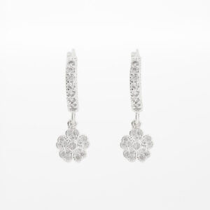 aretes flores plata 925 clic oro