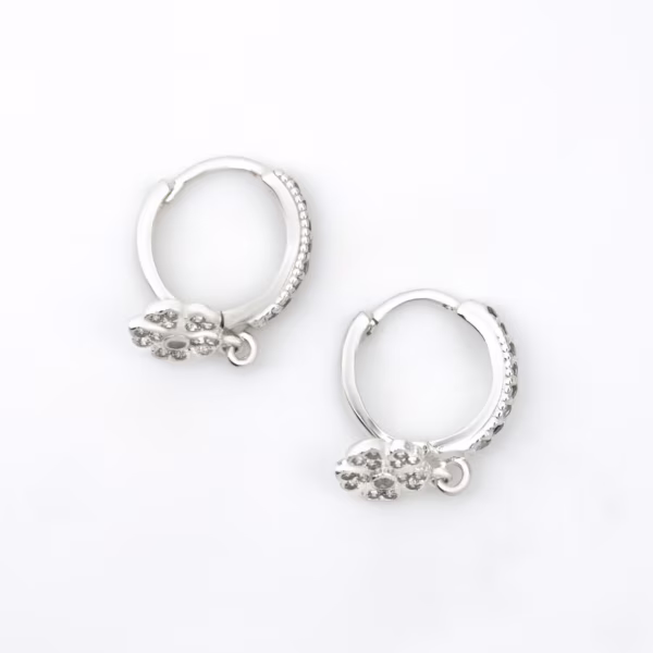 aretes flores plata 925 clic oro superior