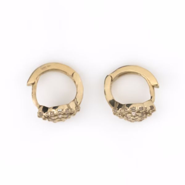 aretes flor oro 10k Clic oro
