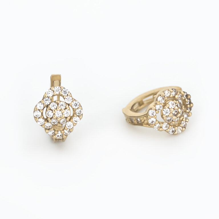 aretes flor oro 10k