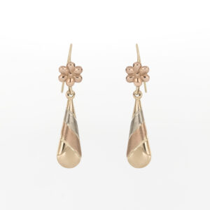 aretes gota vintage de 3 oros oro 10k