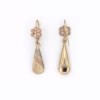 aretes gota vintage de 3 oros oro 10k vista trasera