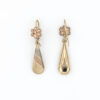 aretes gota vintage de 3 oros oro 10k vista trasera
