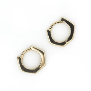 aretes hexagonales oro 10k Clic oro