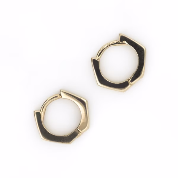aretes hexagonales oro 10k Clic oro