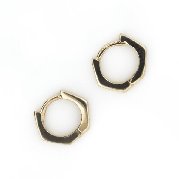 aretes hexagonales oro 10k Clic oro