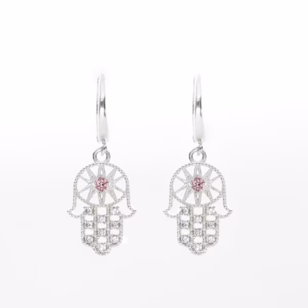 Aretes mano de fátima plata 925