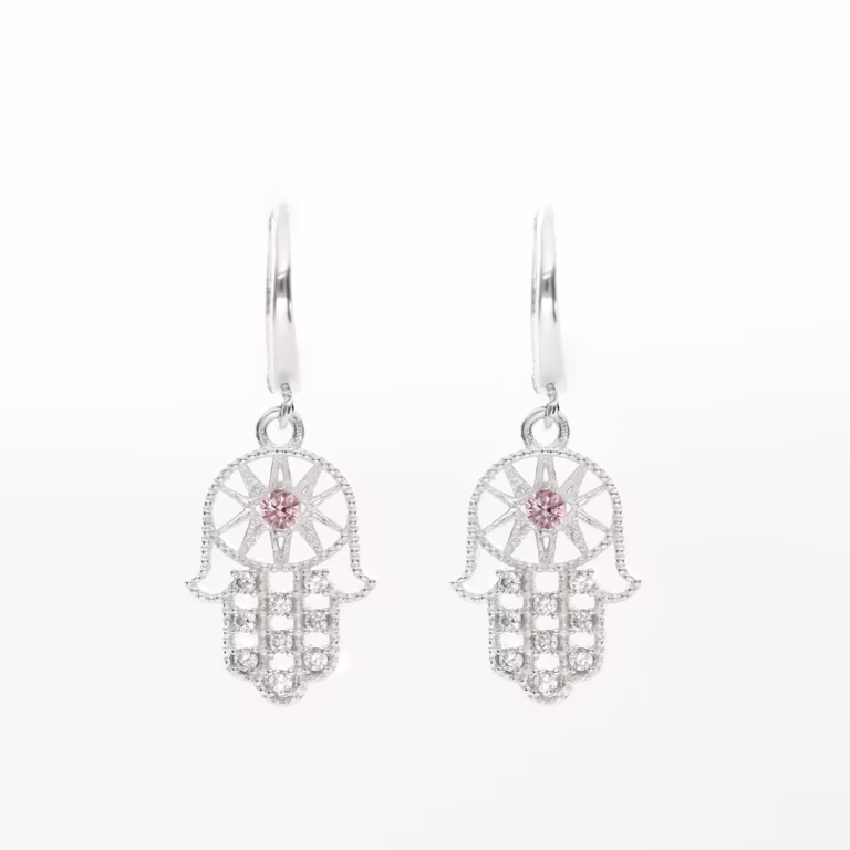 Aretes mano de fátima plata 925
