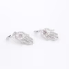 Aretes mano de fátima plata 925 diagonal