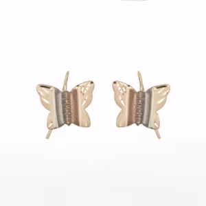 aretes mariposa de 3 oros oro 10k