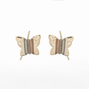 aretes mariposa de 3 oros oro 10k