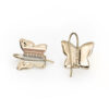 aretes mariposa de 3 oros oro 10k vista trasera