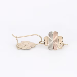 aretes trebol 3 oros oro 10k Clic oro