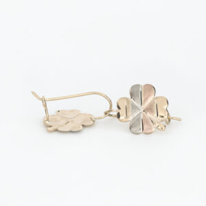 aretes trebol 3 oros oro 10k Clic oro