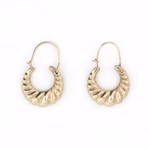aretes u en espiral oro 10k Clic oro