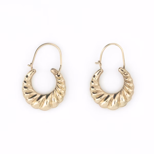 aretes u en espiral oro 10k Clic oro