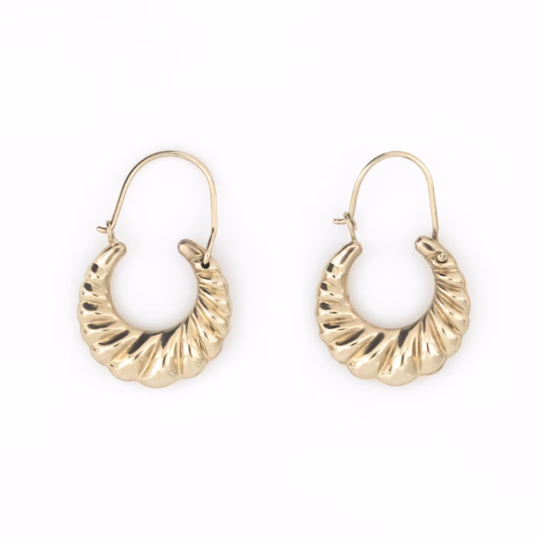 aretes u en espiral oro 10k Clic oro