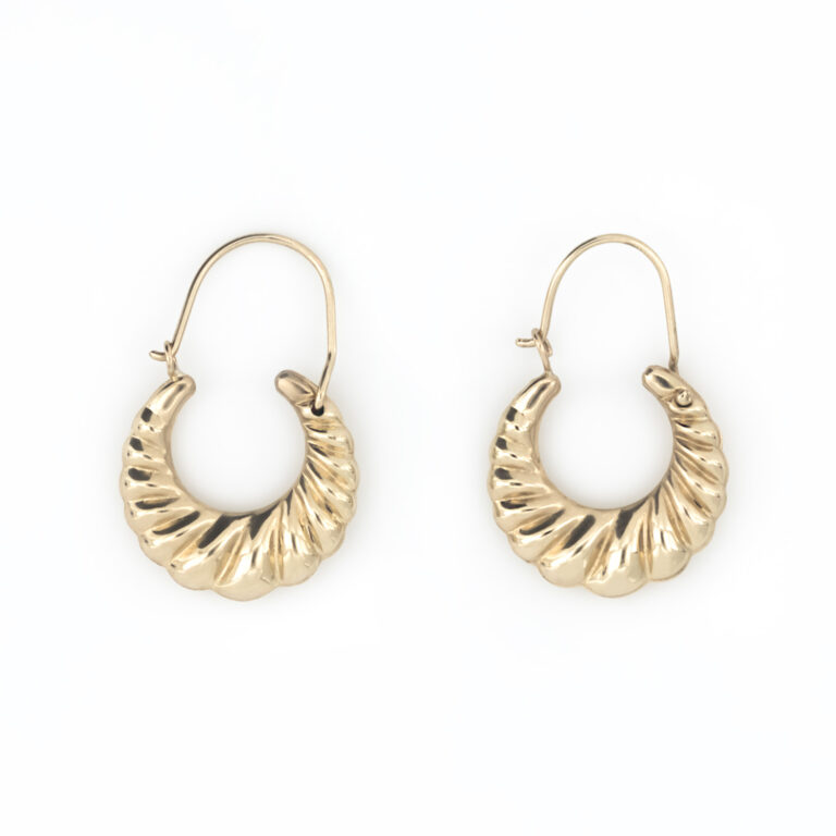 aretes u en espiral oro 10k Clic oro