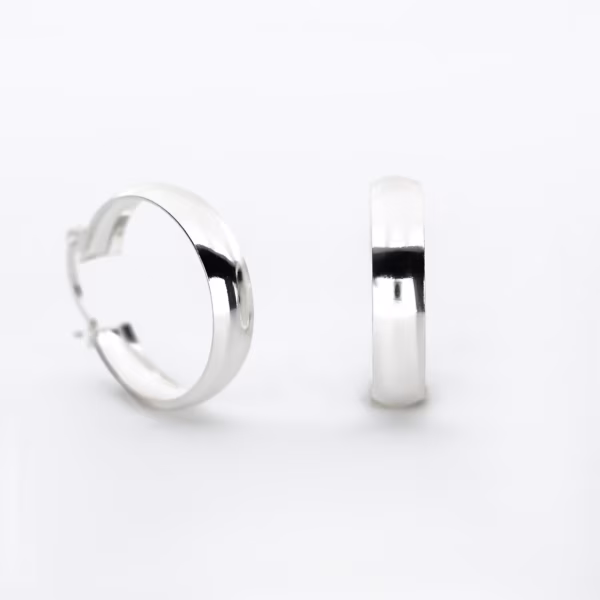 Arracada plana 5 mm plata 925 frontal