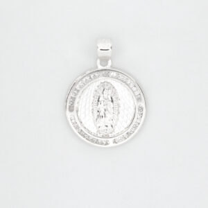 Dije circular de virgen de Guadalupe plata 925
