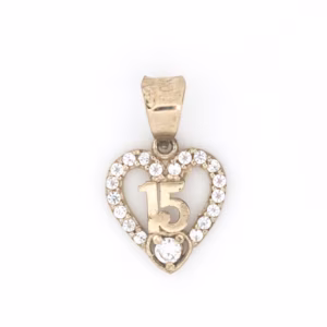 dije corazón 15 años oro 10k