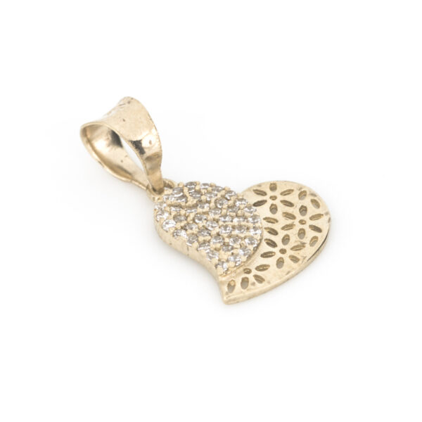 dije corazón y flores oro 10k Clic oro superior