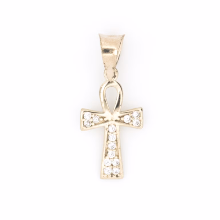 dije cruz ankh oro 10k Clic oro