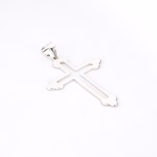 Dije cruz de cristo plata 925 diagonal