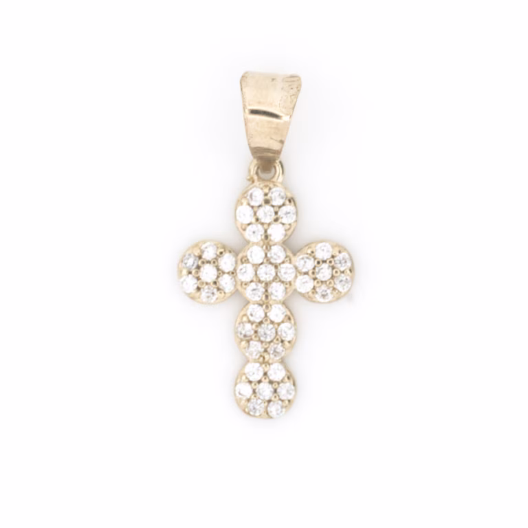 dije cruz diamantada oro 10k Clic oro