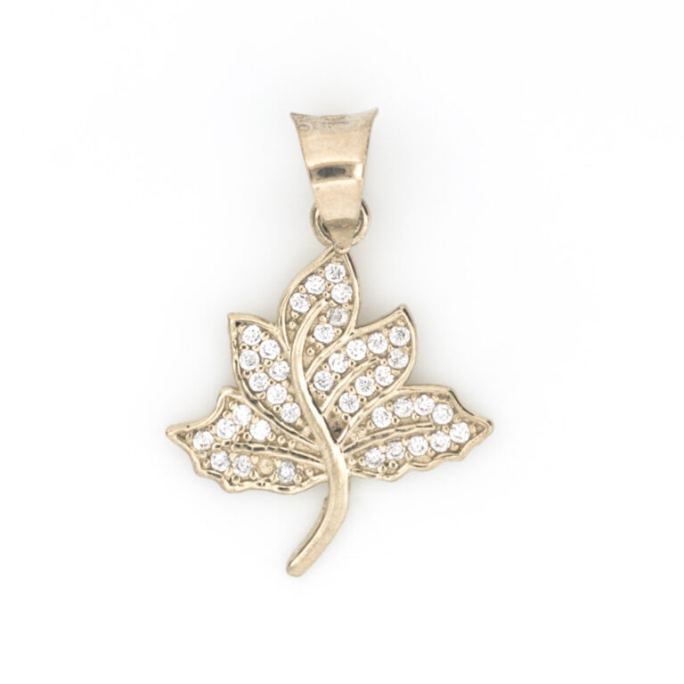 dije hoja de maple oro 10k Clic oro
