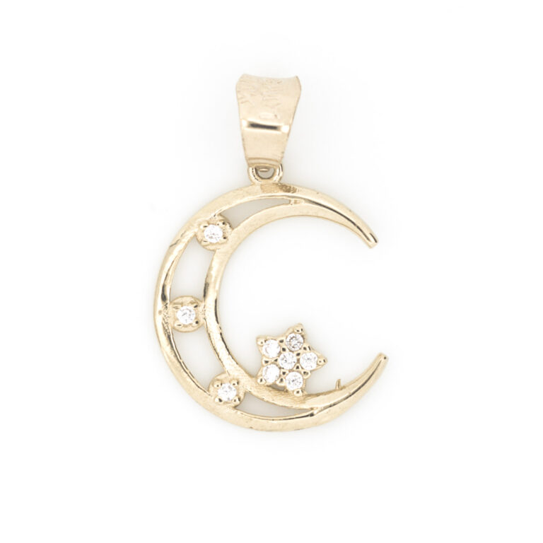 dije luna con estrella oro 10k Clic oro