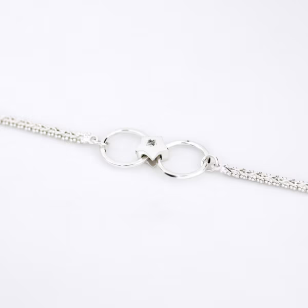 Pulso circulos entrelazados plata 925 detalle