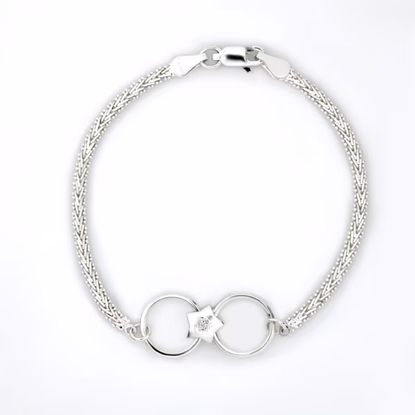 Pulso circulos entrelazados plata 925