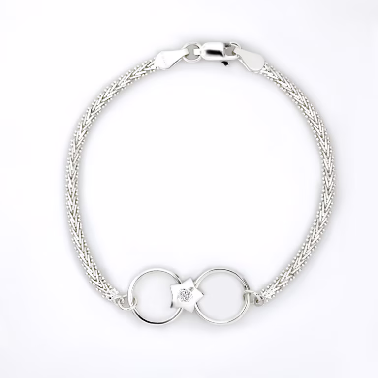 Pulso circulos entrelazados plata 925