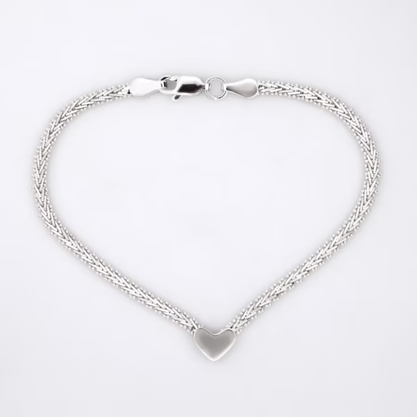 Pulso corazón v plata 925