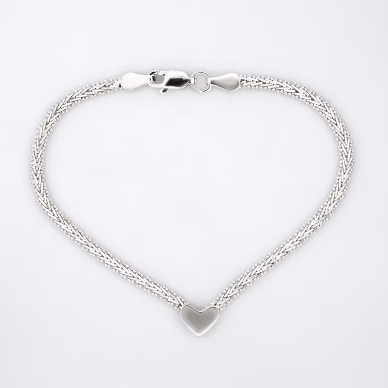 Pulso corazón v plata 925