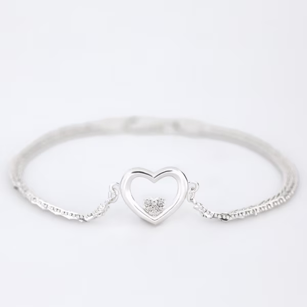 Pulso corazones plata 925 detalle