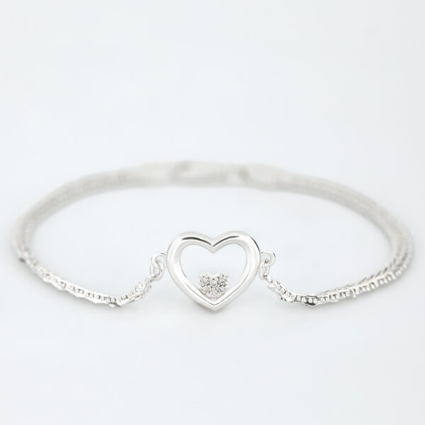 Pulso corazones plata 925 detalle