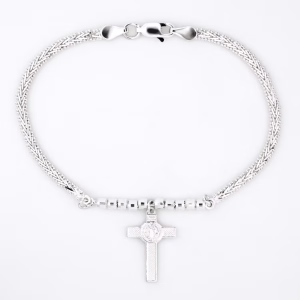 Pulso cruz de cristo plata 925