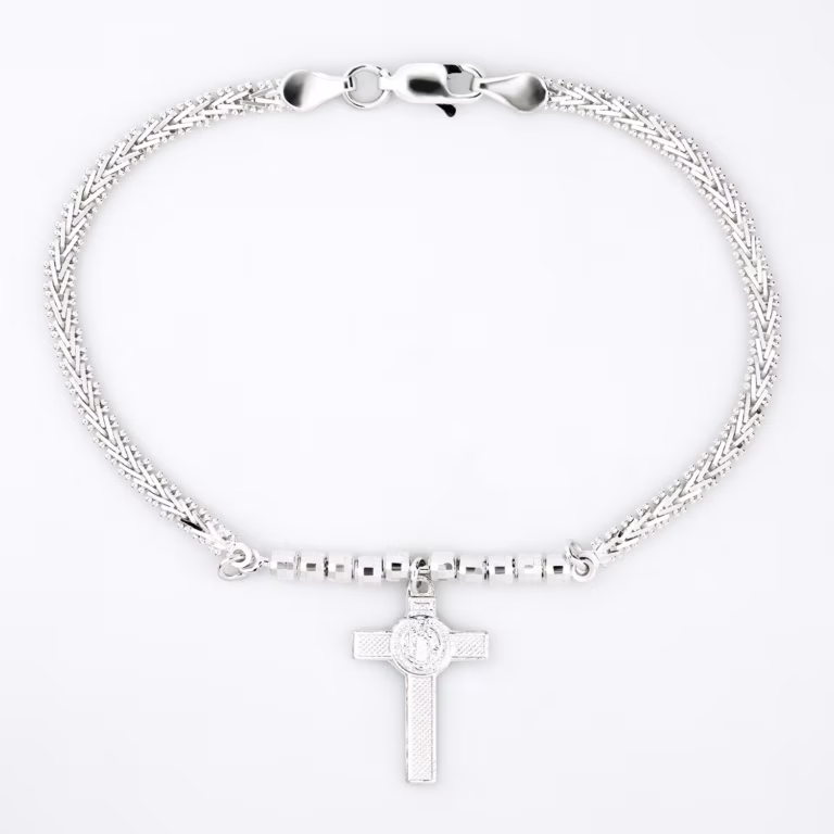 Pulso cruz de cristo plata 925