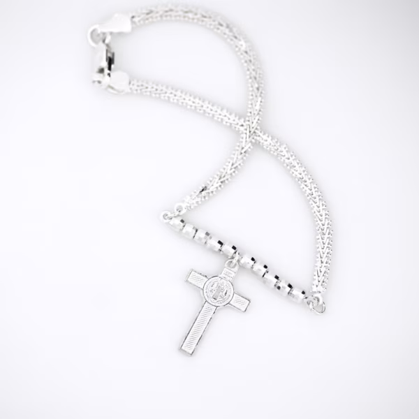 Pulso cruz de cristo plata 925 superior