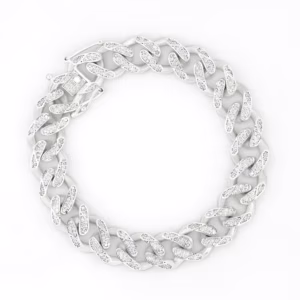 pulso cubana plata 925 clic oro
