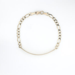 pulso figaro rombo con placa oro 10k Clic