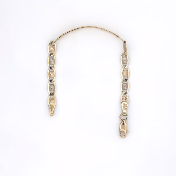 pulso valentina con placa 2 oro 10k Clic
