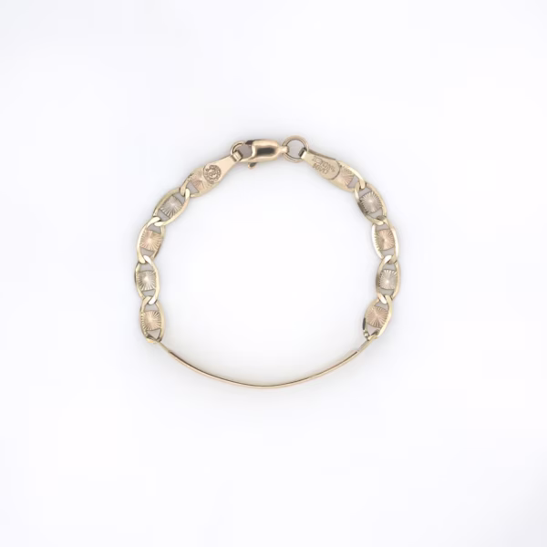 pulso valentina con placa 2 oro 10k Clic oro