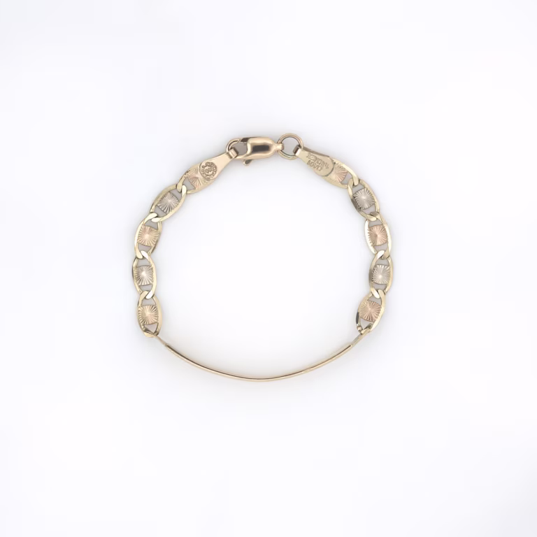 pulso valentina con placa 2 oro 10k Clic oro