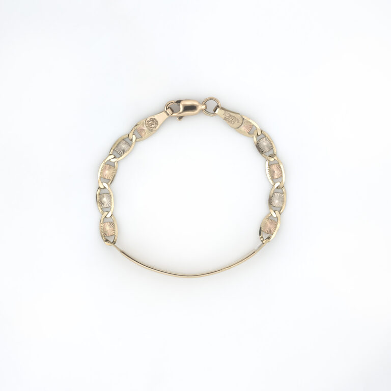 pulso valentina con placa 2 oro 10k Clic oro